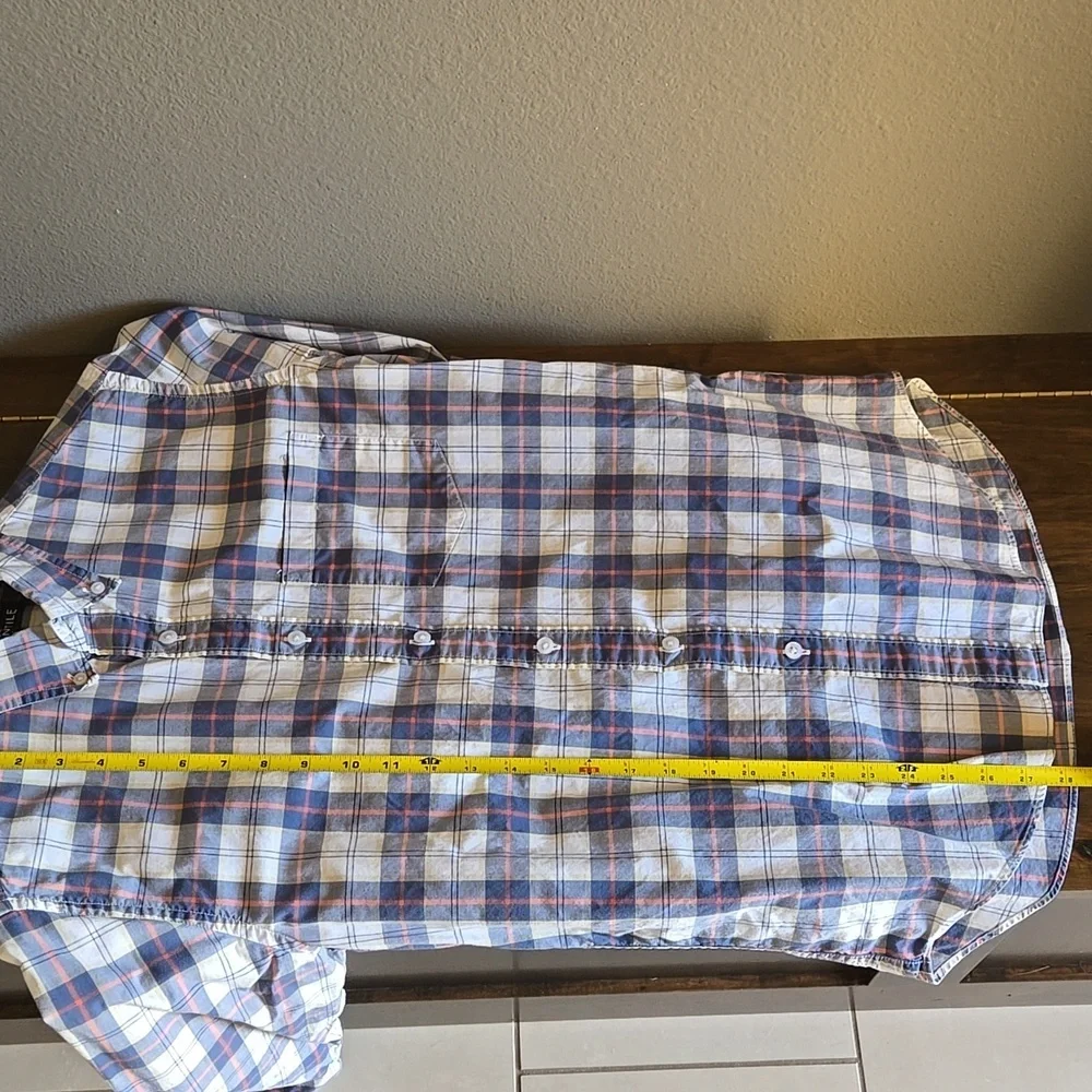 J Crew Mercantile Flex button up Plaid shirt Casual Business Layers Cotton Euc